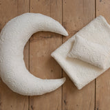 Removable Newborn Moon Pillow with Beanbag Backdrop, Newborn Posing Pillow, Newborn Posing Fabric Backdrop, Newborn Props for Photography