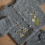 Baby Knit Outfit Embroidered, Newborn coming home outfit for Girl, Hand Embroidered Knit Romper, Cardigan Set Baby Outfit, Newborn Knit Prop