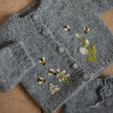 Baby Knit Outfit Embroidered, Newborn coming home outfit for Girl, Hand Embroidered Knit Romper, Cardigan Set Baby Outfit, Newborn Knit Prop