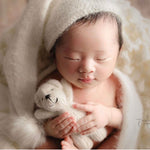 Newborn Knitted Teddy Bear Photography Props, Newborn Bunny Photo Toy, Small Hand-knitted Toy,Baby Crochet Bear Toy,Newborn Photography Prop