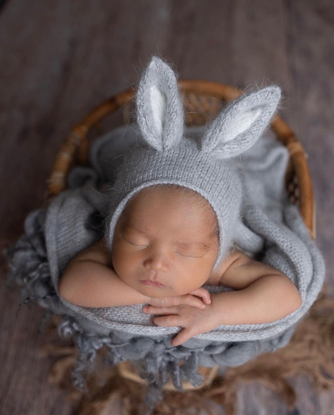 Newborn Bunny Hat, Knit Rabbit Newborn Outfit, Newborn Knitted Outfit, Newborn Photography Props, Newborn Bunny Outfit,Newborn Animal Outfit