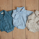 Baby Boy Linen Shirt, Baby Linen Outfit for Boy, Linen Unisex Baby Clothing, Newborn Boy Coming Home outfit, Newborn Photography Outfit Boy