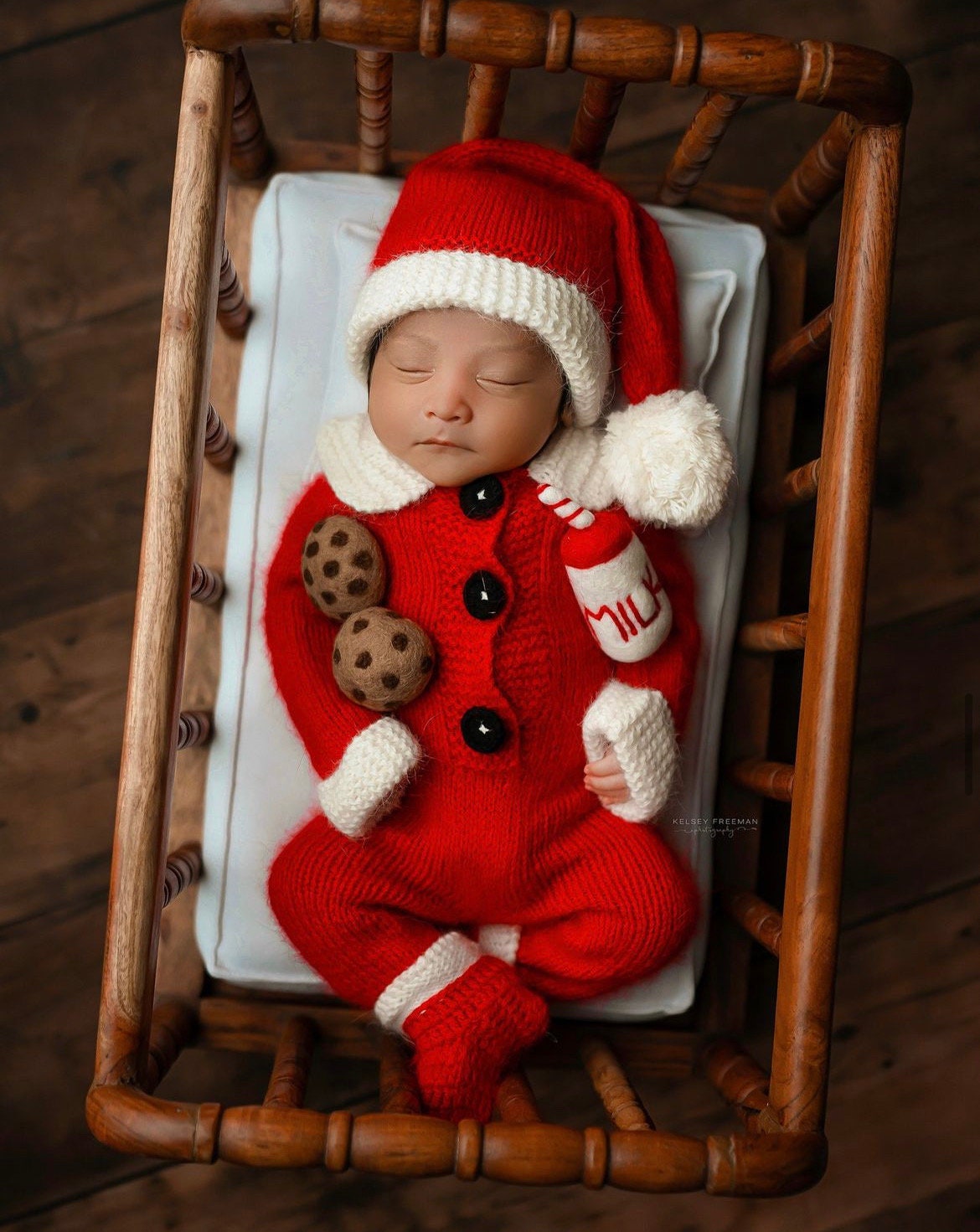 Newborn Santa Claus Outfit, Newborn Christmas Outfit, Knitted Newborn Santa Hat, Newborn Knitted Outfit, Christmas Newborn Photography Props