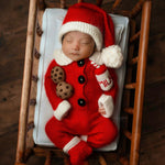 Newborn Santa Claus Outfit, Newborn Christmas Outfit, Knitted Newborn Santa Hat, Newborn Knitted Outfit, Christmas Newborn Photography Props