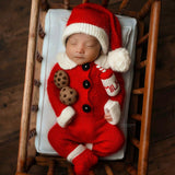 Newborn Santa Claus Outfit, Newborn Christmas Outfit, Knitted Newborn Santa Hat, Newborn Knitted Outfit, Christmas Newborn Photography Props