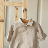 Baby Linen Sets, Baby Girl Linen Romper, Baby Linen Apparel, Linen Boho Dress, Newborn Girl Coming Home outfit, Newborn Photography Outfit