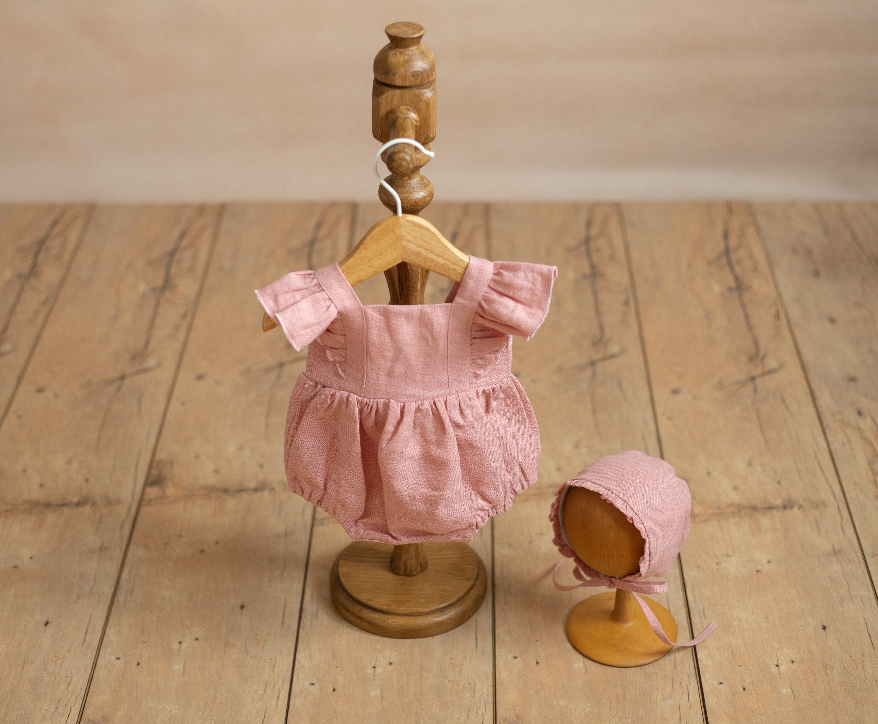 Baby Girl Linen Romper, Baby Linen Outfit for Girl, Girl Linen Boho Dress, Newborn Girl Coming Home outfit, Newborn Photography Outfit Girl