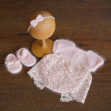 Newborn Knitted Dress for Girl with Headband, Newborn Photography Props, Newborn Knitted Outfit Girl, Newborn Girl Coming Home Outfit