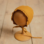 Baby Girl Linen Bonnet, Baby Linen Outfit for Girl, Girl Linen Ruffle Bonnet, Newborn Girl Coming Home outfit, Newborn Photography Outfit