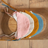 Baby Girl Linen Bonnet, Baby Linen Outfit for Girl, Girl Linen Ruffle Bonnet, Newborn Girl Coming Home outfit, Newborn Photography Outfit