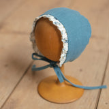 Baby Girl Linen Bonnet, Baby Linen Outfit for Girl, Girl Linen Ruffle Bonnet, Newborn Girl Coming Home outfit, Newborn Photography Outfit