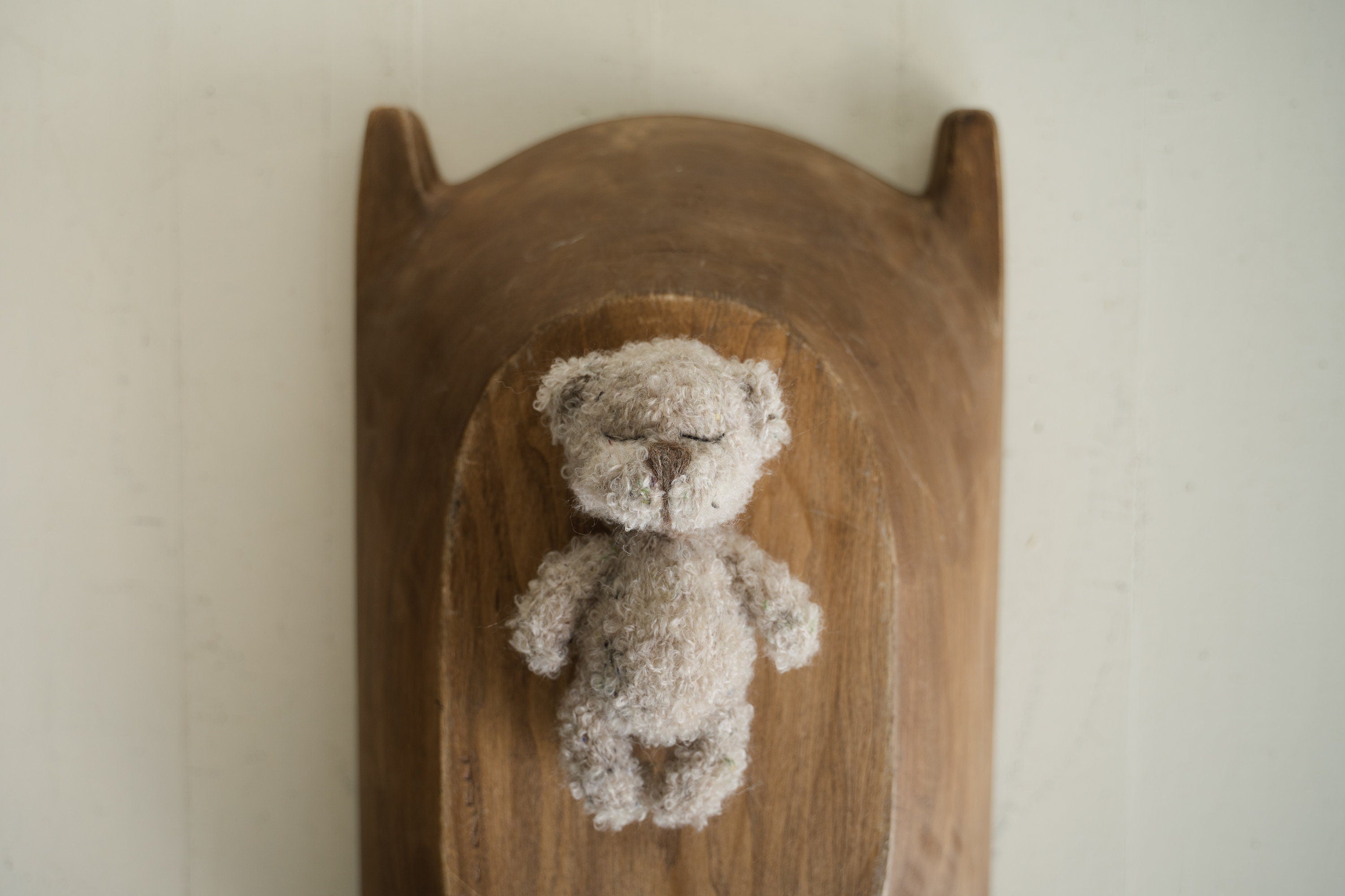 Boucle Newborn Knitted Teddy Bear, Baby Bear Crochet Toy, Newborn Photography Prop, Newborn Knitted Toy Bear, Boucle Stuffed Toy Bear