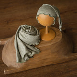 Newborn Photo Wrap with Newborn Sleep Hat, Newborn Stretch Wrap for Photography, Newborn photography props, Newborn Posing Fabric