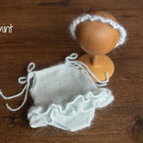 Newborn Girl Knitted Romper and Headband,Newborn Romper Girl,Newborn Girl Outfit,Newborn Photography Props,Newborn Knitted Outfit Baby Girl