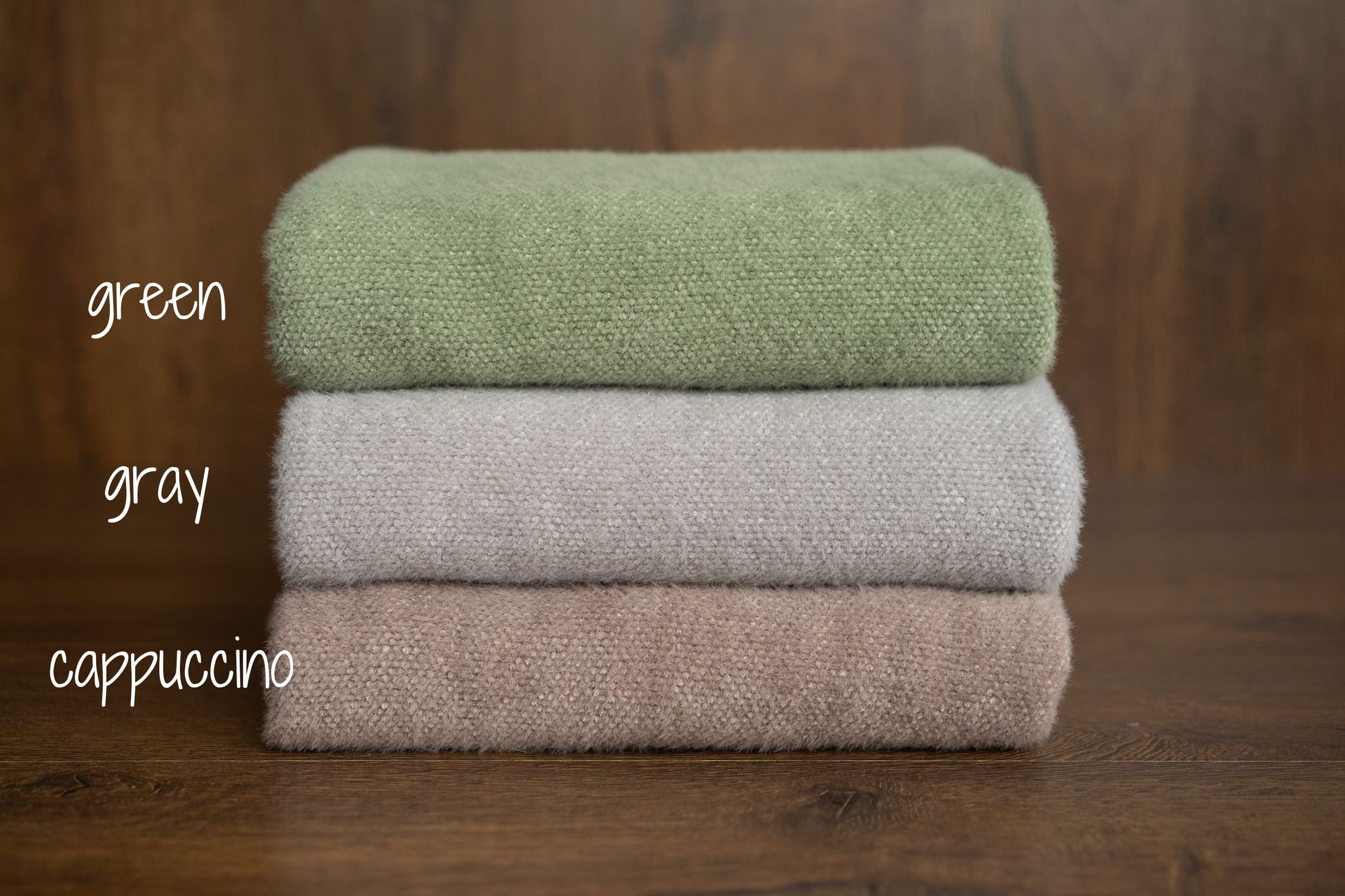 Fluffy wool newborn photography backdrop with matching pillow