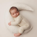 Removable Newborn Moon Pillow with Beanbag Backdrop, Newborn Posing Pillow, Newborn Posing Fabric Backdrop, Newborn Props for Photography