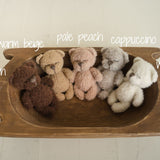 Newborn Knit Boucle Overall, Newborn Knit Teddy Bear Outfit, Newborn Knitted Outfit, Newborn Bear Hat Boucle, Newborn Photography Props Set