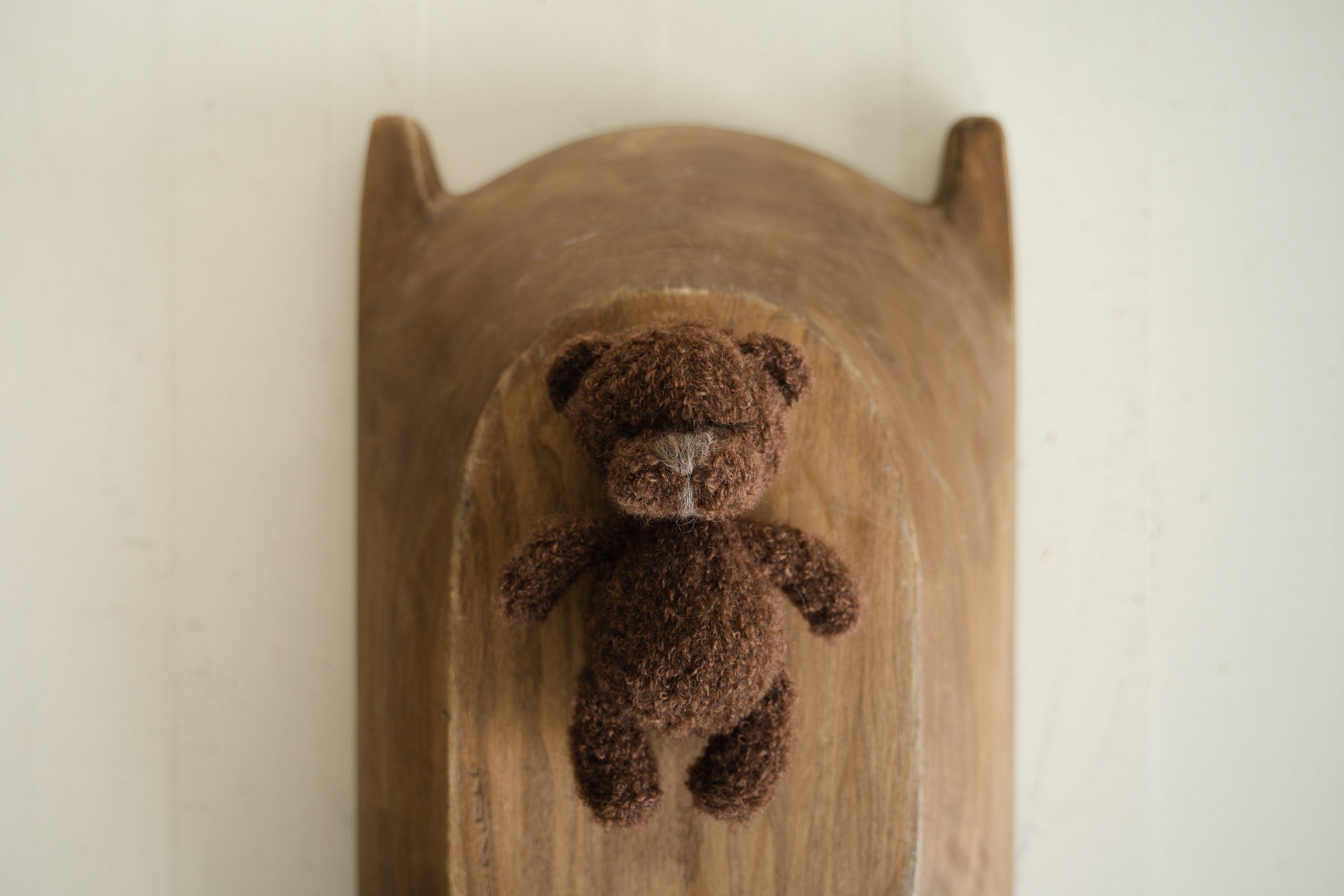 Boucle Newborn Knitted Teddy Bear, Baby Bear Crochet Toy, Newborn Photography Prop, Newborn Knitted Toy Bear, Boucle Stuffed Toy Bear