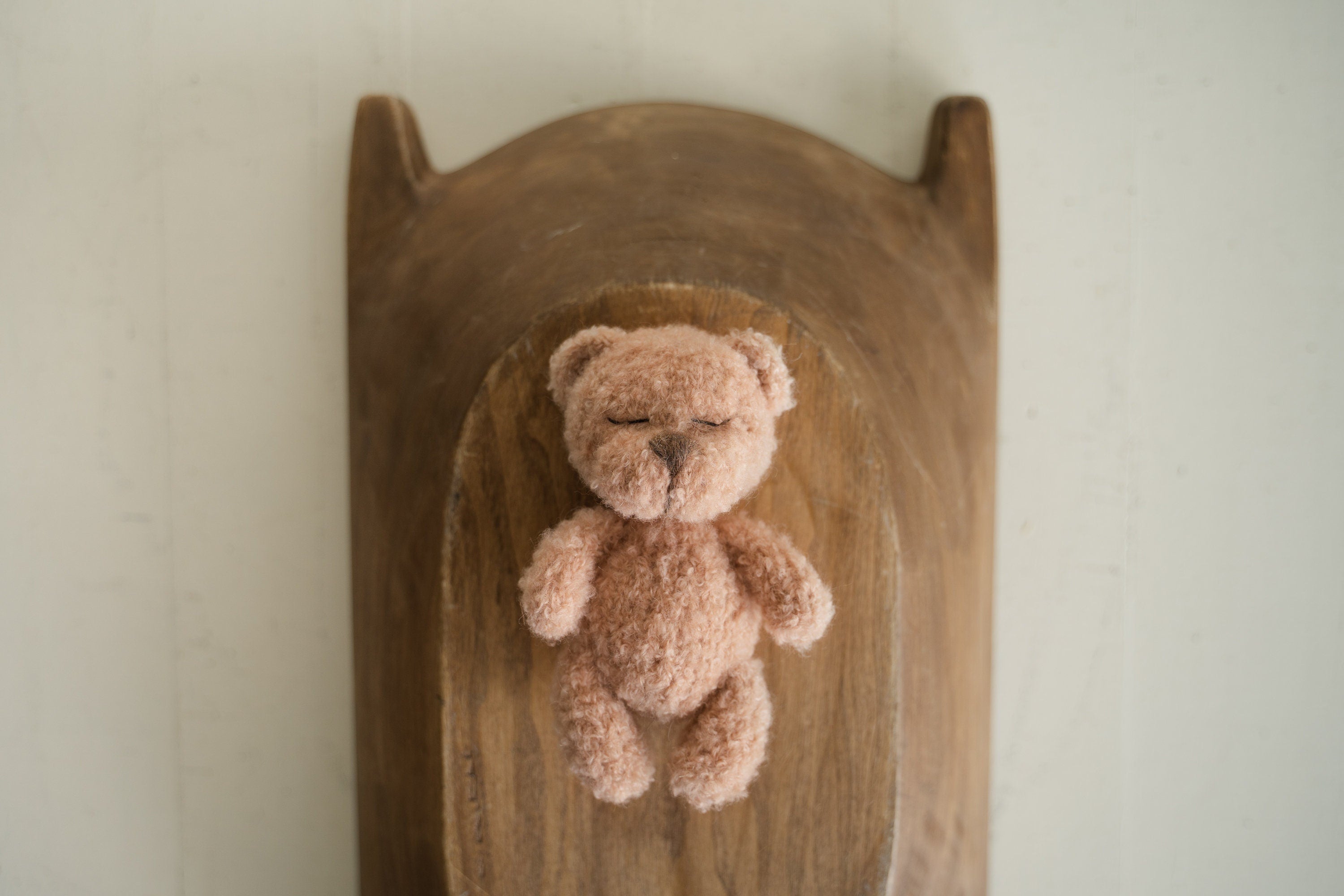 Boucle Newborn Knitted Teddy Bear, Baby Bear Crochet Toy, Newborn Photography Prop, Newborn Knitted Toy Bear, Boucle Stuffed Toy Bear