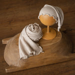 Newborn Photo Wrap with Newborn Sleep Hat, Newborn Stretch Wrap for Photography, Newborn photography props, Newborn Posing Fabric