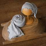 Newborn Photo Wrap with Newborn Sleep Hat, Newborn Stretch Wrap for Photography, Newborn photography props, Newborn Posing Fabric