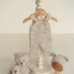 Newborn Knit Boucle Overall, Newborn Knit Teddy Bear Outfit, Newborn Knitted Outfit, Newborn Bear Hat Boucle, Newborn Photography Props Set