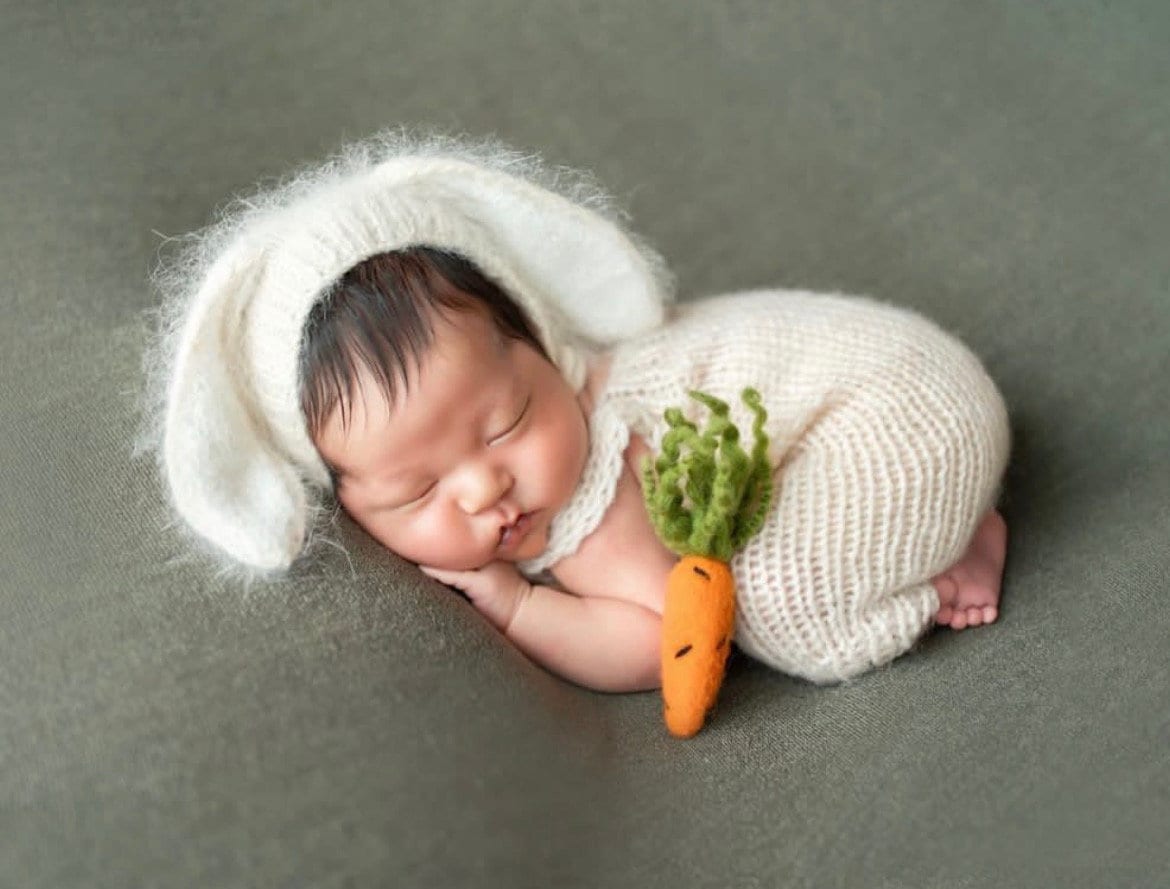 Newborn Felted Carrot Toy,Newborn Felted Props,Newborn Photography Props,Newborn Carrots Props,Newborn Felt Photo Props,Newborn Easter Props