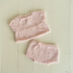 Newborn Knitted Romper for Girl with Headband and Knit Booties, Newborn Girl Coming Home Outfit, Newborn Knitted Outfit, Newborn Photo Props