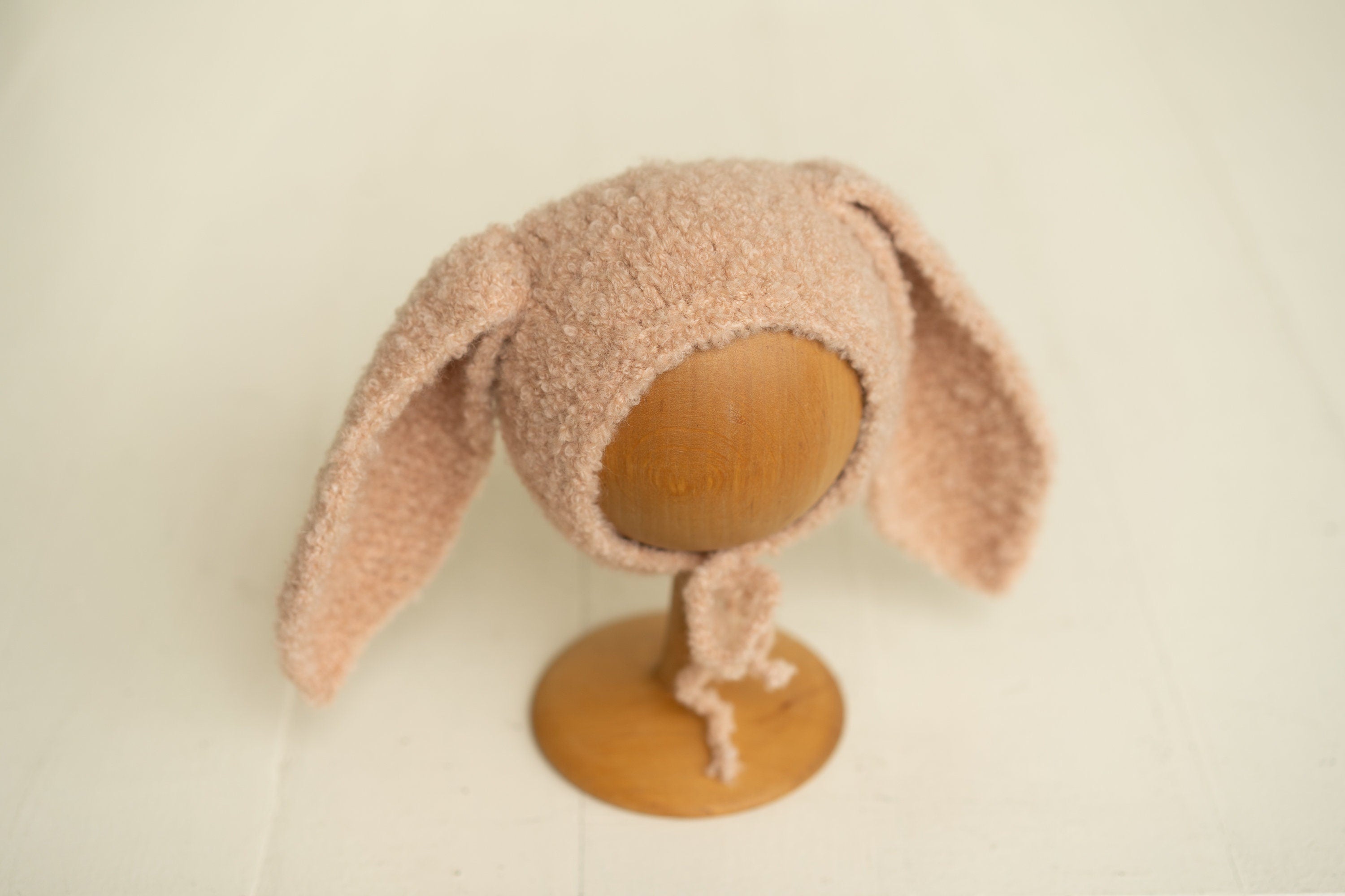 Boucle Knitted Bunny Toy with Bunny Outfit for Newborn Photography Props, Newborn Rabbit Outfit, Newborn Knitted Outfit, Newborn Bunny Ears