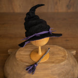 Newborn Witch Hat Felted Photo Prop, Newborn Wizard Outfit, Newborn Halloween Costume, Newborn Witch Outfit Girl, Newborn Photography Prop