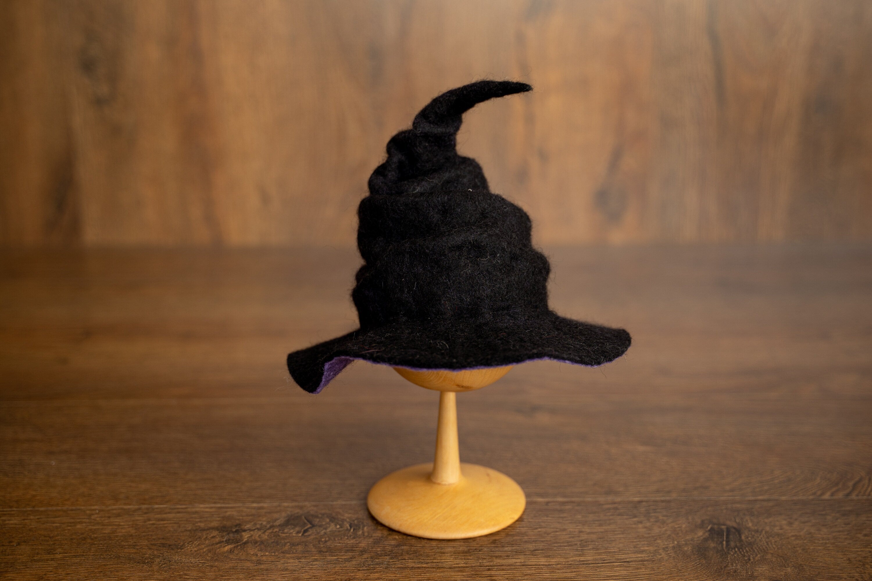 Newborn Witch Hat Felted Photo Prop, Newborn Wizard Outfit, Newborn Halloween Costume, Newborn Witch Outfit Girl, Newborn Photography Prop