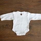 Natural Newborn Crochet Romper and Bonnet Set, Newborn Knitted Outfit, Newborn Photography props set, Crochet Coming Home Outfit for Girl