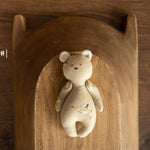 Newborn Linen Stuffed Animal Toys Bear and Bunny Dolls, Hand Embroidered Neutral Unisex Timeless Newborn Teddy Bear Toy, Newborn Bunny Props