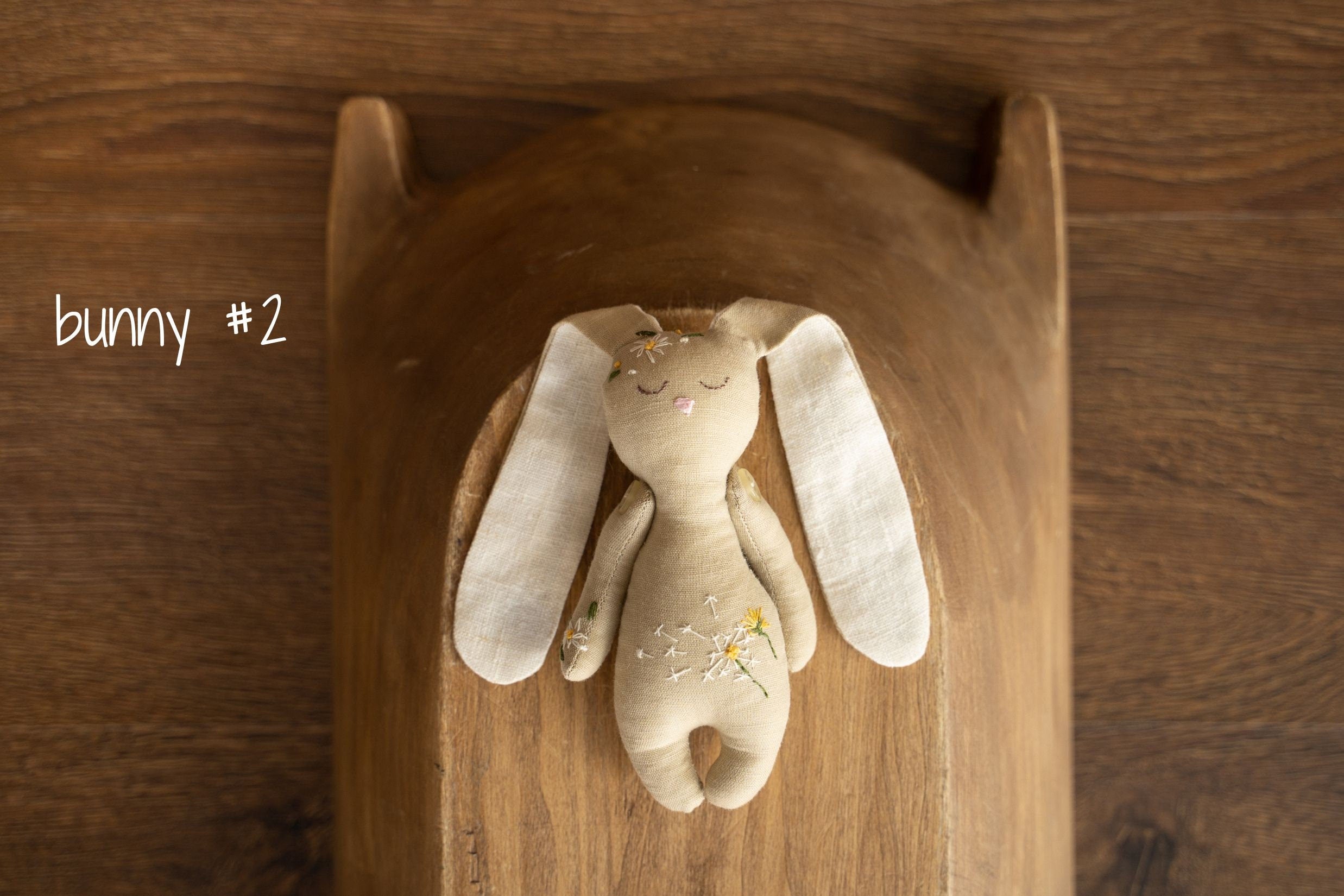 Newborn Linen Stuffed Animal Toys Bear and Bunny Dolls, Hand Embroidered Neutral Unisex Timeless Newborn Teddy Bear Toy, Newborn Bunny Props