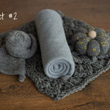 Gray Newborn Photography Props, Newborn Knitted Blanket, Newborn Posing Fabric BeanBag Backdrop, Newborn Fabric Backdrop, Newborn Knit Wrap