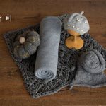 Gray Newborn Photography Props, Newborn Knitted Blanket, Newborn Posing Fabric BeanBag Backdrop, Newborn Fabric Backdrop, Newborn Knit Wrap