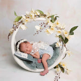 Newborn Dream Catcher Photography Props, Newborn Photography Prop Boho, Newborn Basket Prop, Baby Ring Basket Photo Prop, Macrame Photo Prop