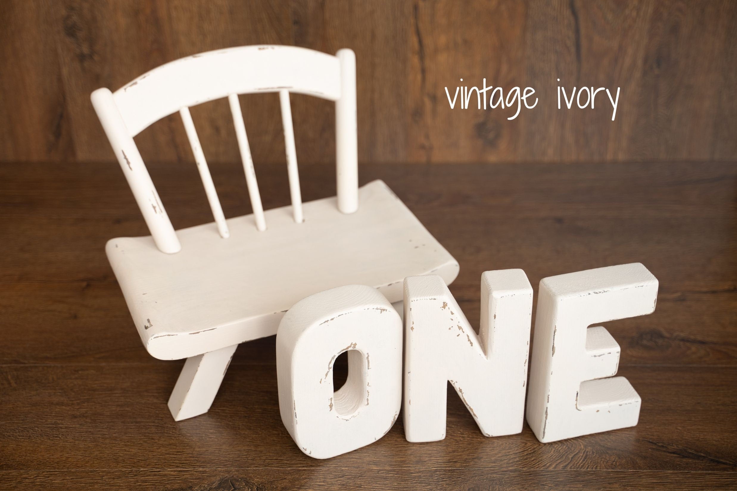 Newborn Wooden Chair and 'ONE' Letters Set, Cake Smash Props,Photography Props for Cake Smash and First Birthday Photos,Newborn Wooden Chair