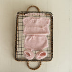 Newborn Knitted Romper for Girl with Headband and Knit Booties, Newborn Girl Coming Home Outfit, Newborn Knitted Outfit, Newborn Photo Props