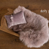 Newborn Velvet Pillow and Fur Set, Velvet Newborn Headband Girl, Newborn Rabbit Fur, Newborn Photography Props Set, Newborn Posing Pillow