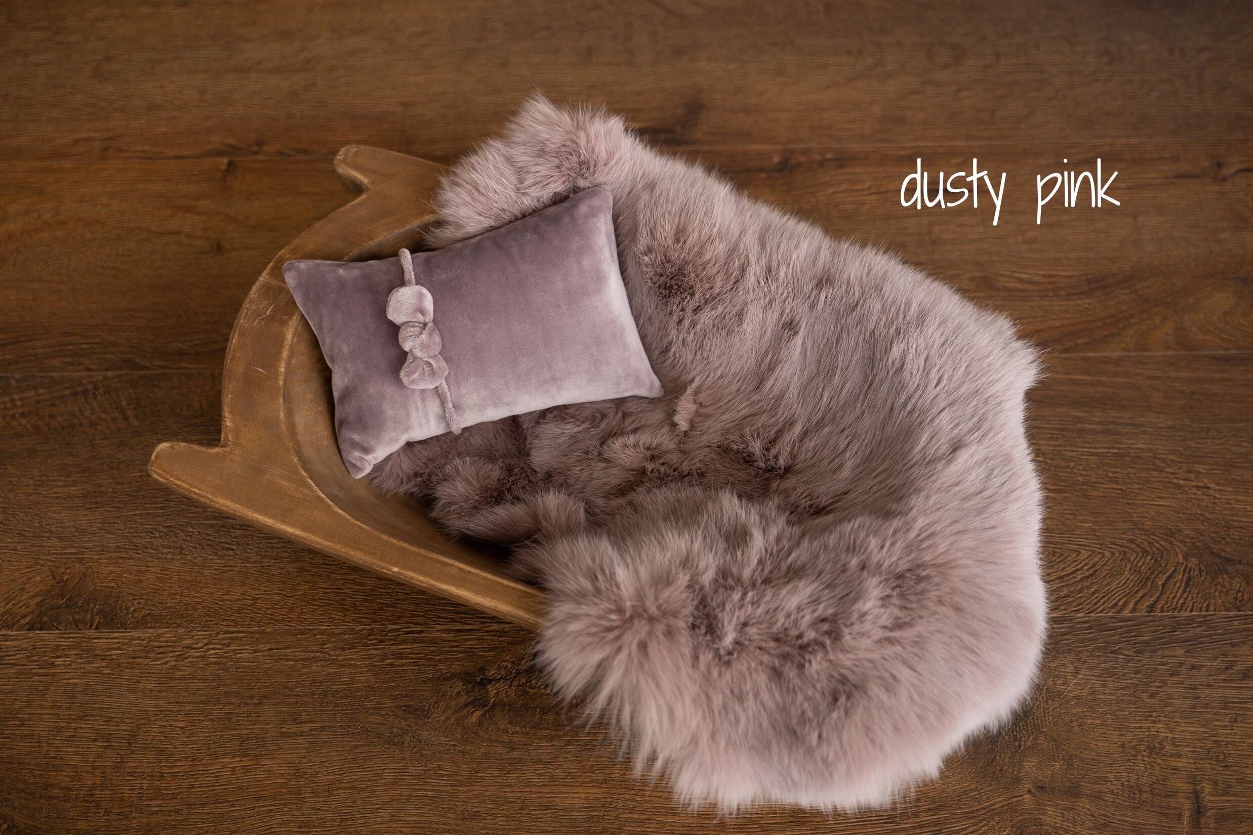 Newborn Velvet Pillow and Fur Set, Velvet Newborn Headband Girl, Newborn Rabbit Fur, Newborn Photography Props Set, Newborn Posing Pillow