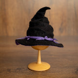 Newborn Witch Hat Felted Photo Prop, Newborn Wizard Outfit, Newborn Halloween Costume, Newborn Witch Outfit Girl, Newborn Photography Prop