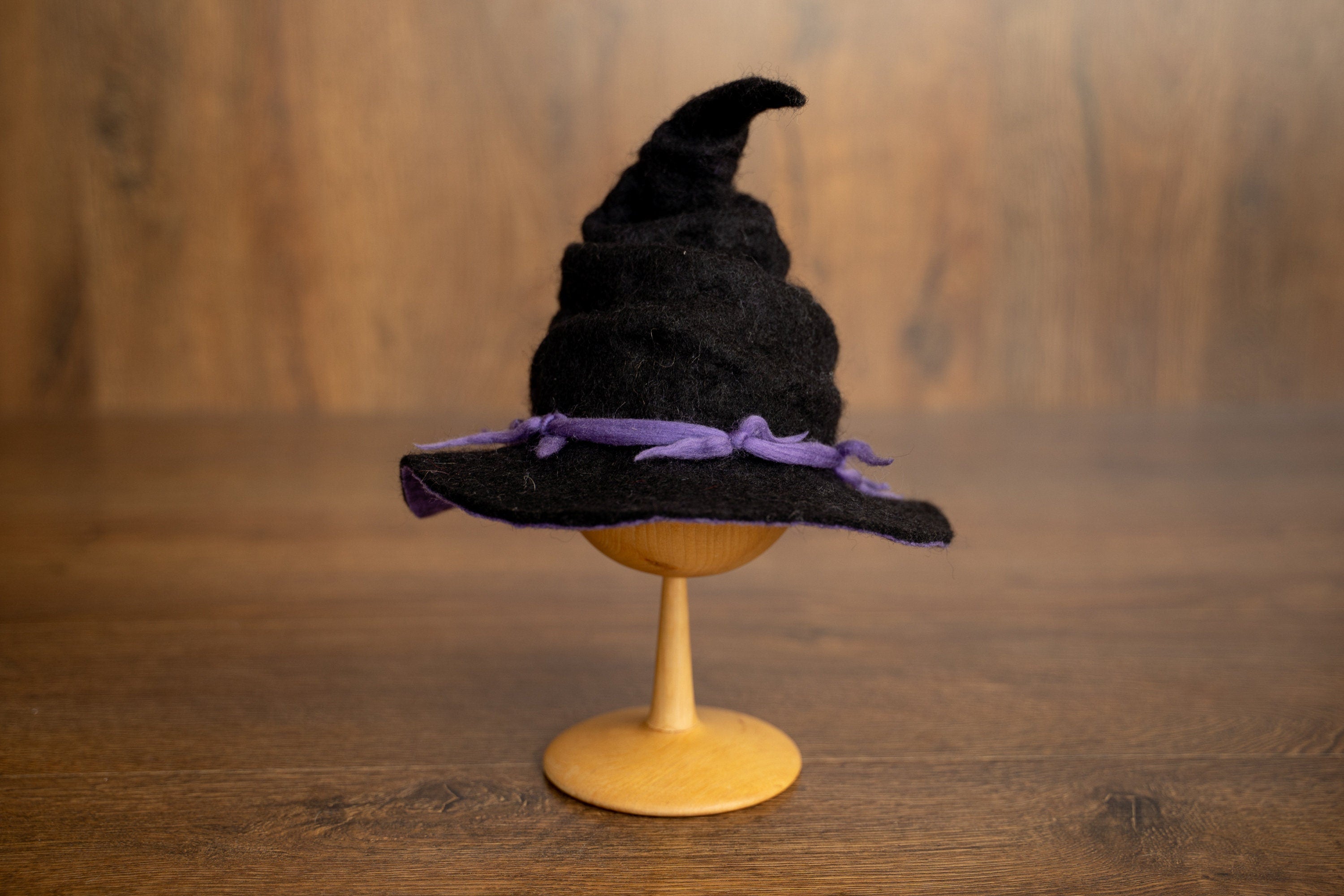 Newborn Witch Hat Felted Photo Prop, Newborn Wizard Outfit, Newborn Halloween Costume, Newborn Witch Outfit Girl, Newborn Photography Prop