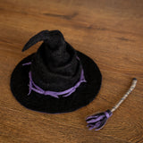 Newborn Witch Hat Felted Photo Prop, Newborn Wizard Outfit, Newborn Halloween Costume, Newborn Witch Outfit Girl, Newborn Photography Prop