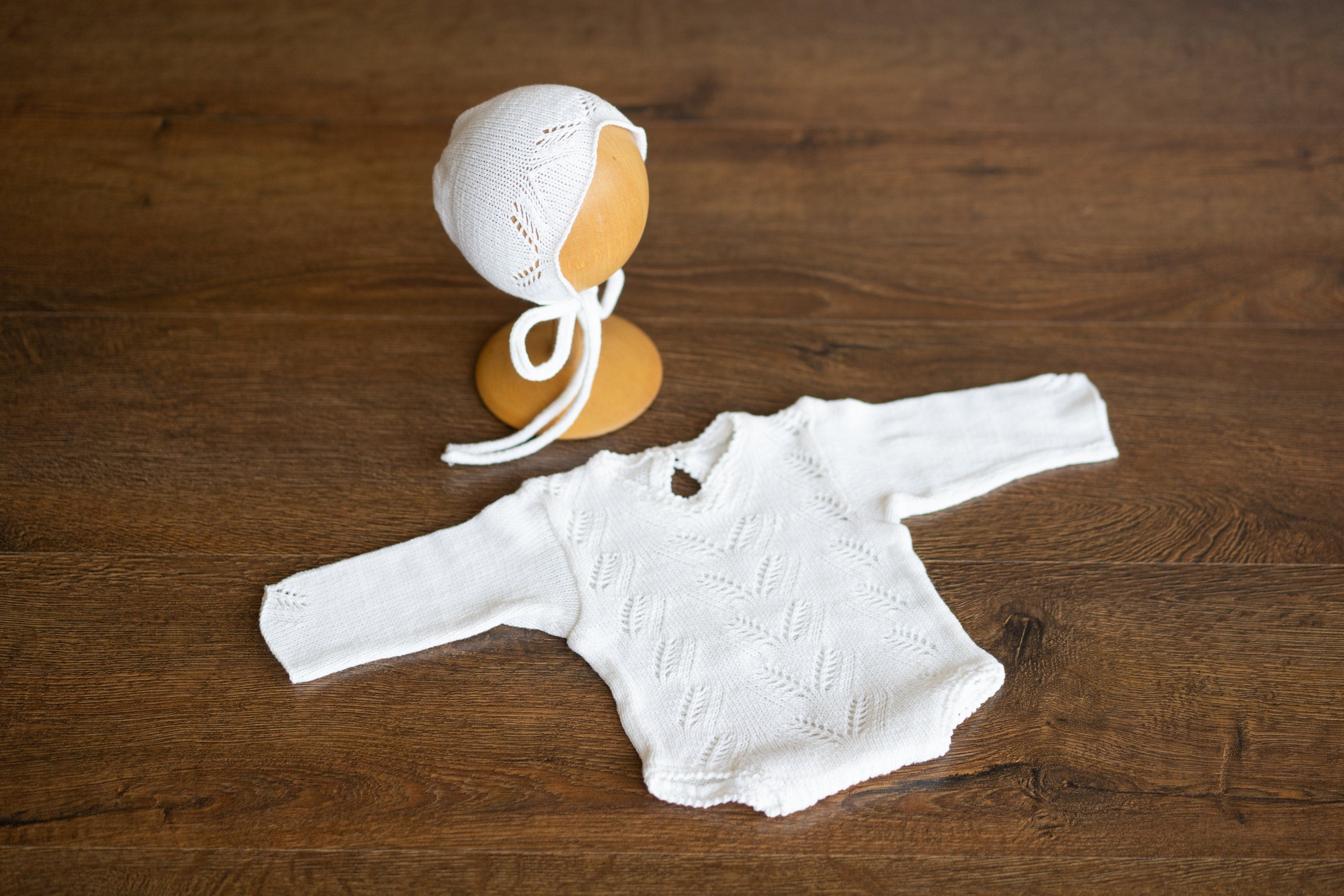 Natural Newborn Crochet Romper and Bonnet Set, Newborn Knitted Outfit, Newborn Photography props set, Crochet Coming Home Outfit for Girl