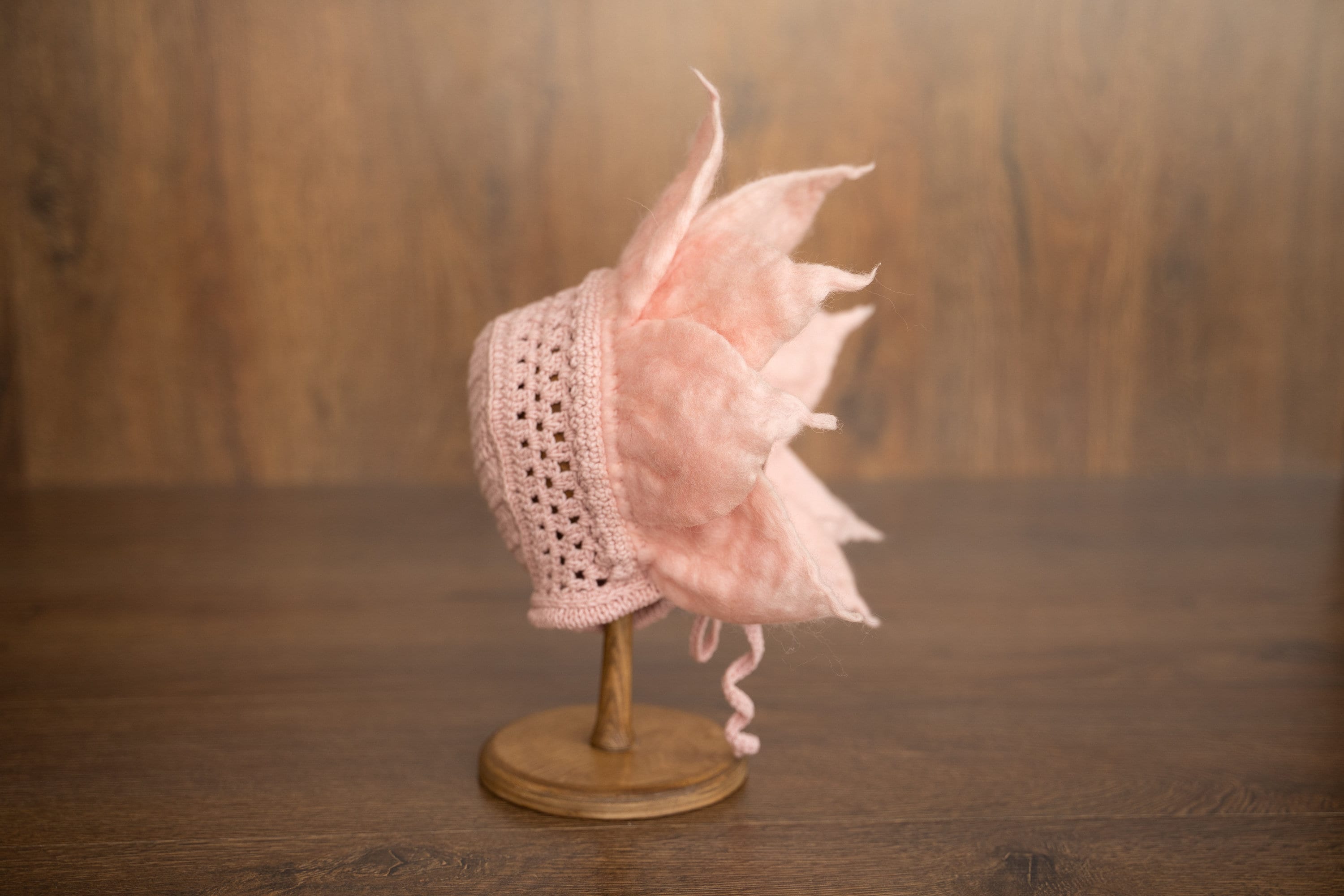 Baby Flower Felt Hat, Flower Newborn Merino Wool Felted Rug Set with Felted Hat for Girl, Newborn Photography props,Newborn Felted Props Set