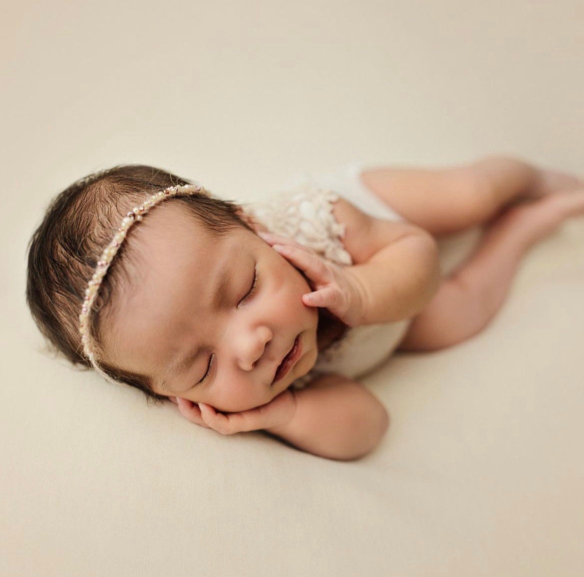 Colorful Newborn Beaded Headband Girl, Newborn Headband for Photography, Newborn Tieback, Newborn Girl Headband, Newborn photography props