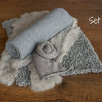 Gray Newborn Photography Props, Newborn Knitted Blanket, Newborn Posing Fabric BeanBag Backdrop, Newborn Fabric Backdrop, Newborn Knit Wrap