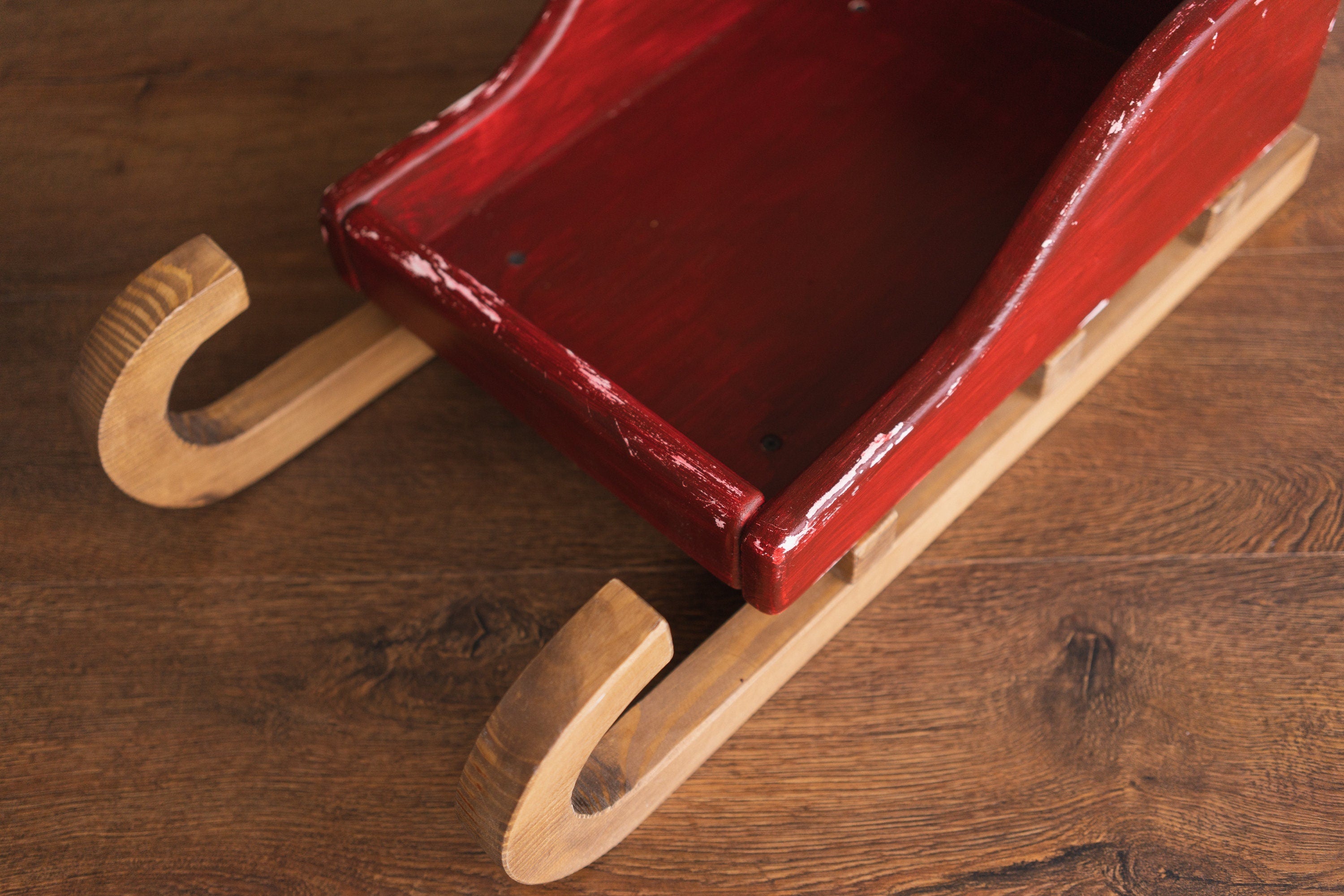 Rustic Wooden Baby Sleigh – Christmas Photo Prop for Newborn Photography, Christmas Newborn Wooden Sled, Christmas Newborn Photo Props