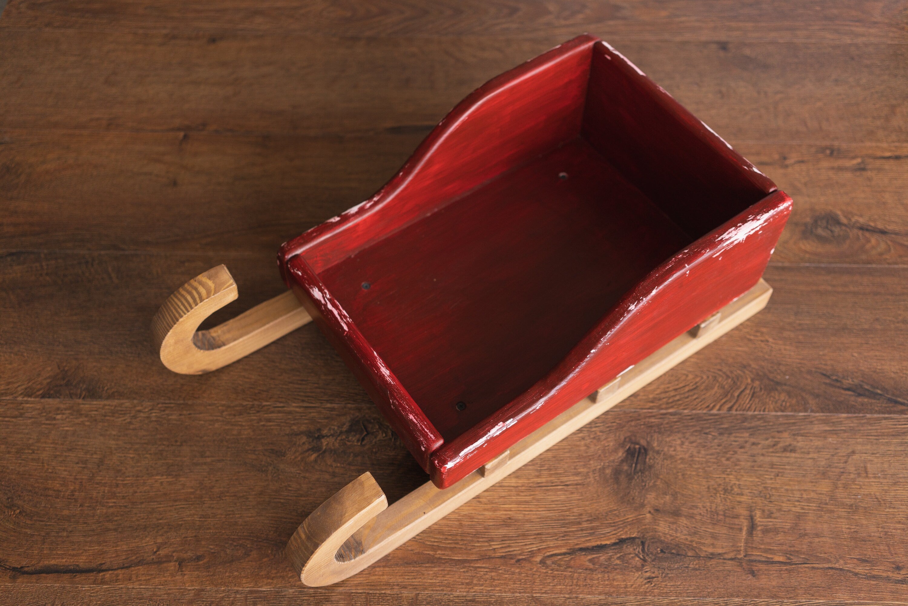 Rustic Wooden Baby Sleigh – Christmas Photo Prop for Newborn Photography, Christmas Newborn Wooden Sled, Christmas Newborn Photo Props